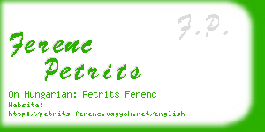 ferenc petrits business card